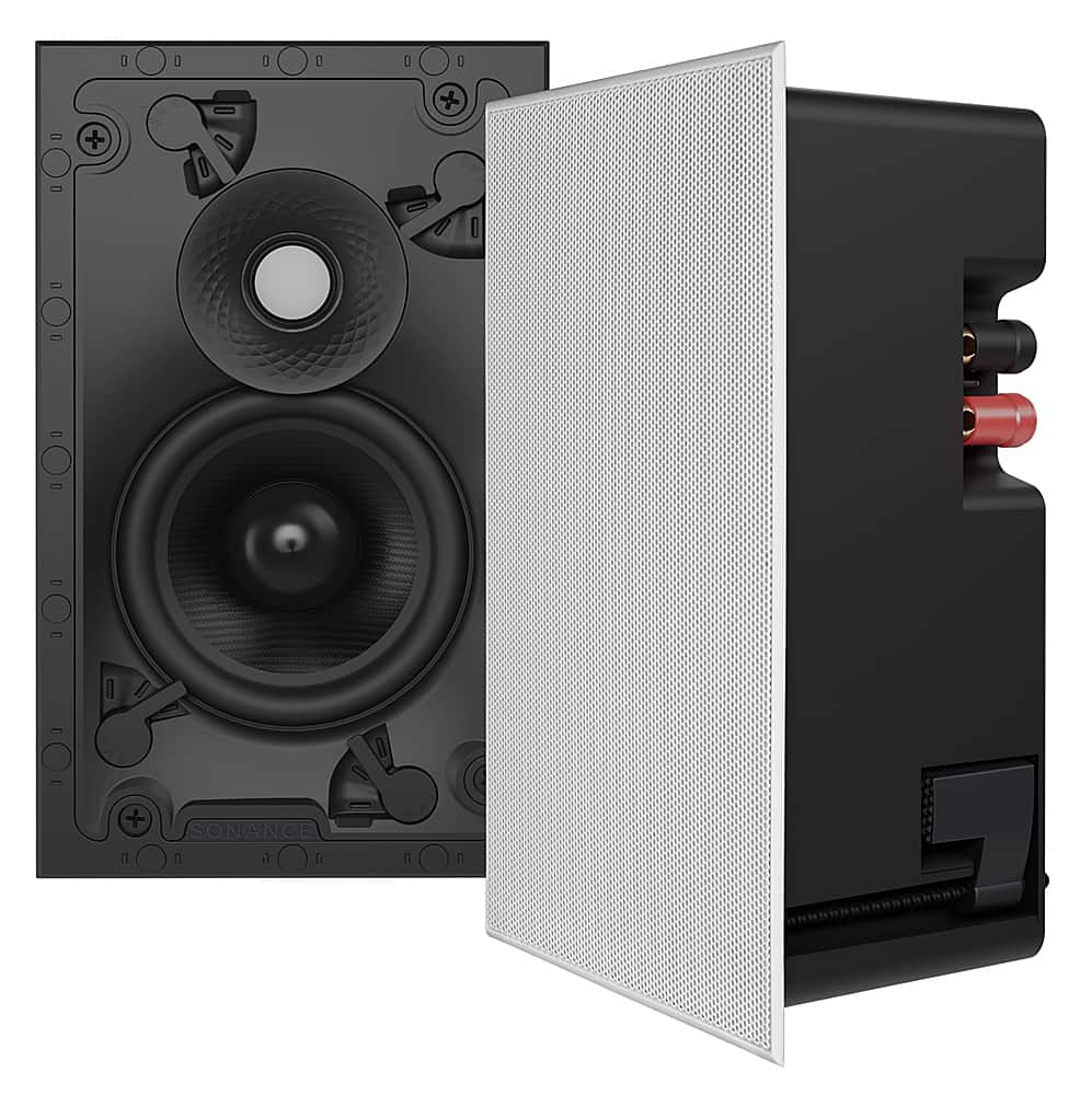 Sonance - VX46 RECTANGLE - Visual Experience Series 4" 2-Way In Wall Speakers (Pair) - Paintable White