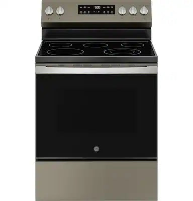 GE - 30 in. Wide 5 Elements 5.3 Cu. Ft. Freestanding Electric Range with Self-Clean and Steam Cleaning Option and Crisp Mode