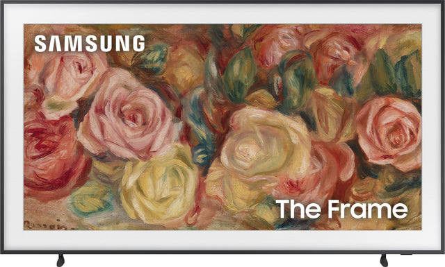 Front. Samsung - 75” Class LS03D The Frame Series QLED 4K with Anti-Reflection and Slim Fit Wall Mount Included - Black.
