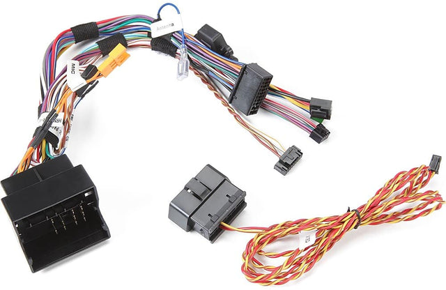 Front. Maestro - Maestro VW1 Installation T-Harness for Select Volkswagen and Audi Models 2002-2016 with Head Unit Connectors - Black.