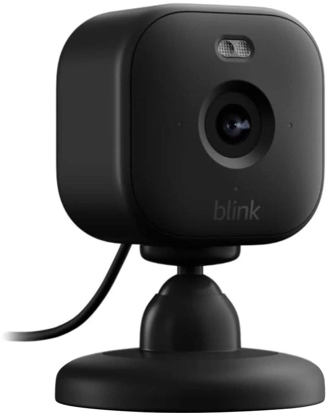 Front. Blink - Mini 2 Indoor/Outdoor 1080p Plug-In Security Camera (1-Pack) - Black.