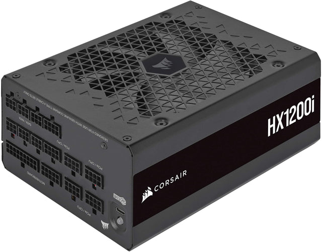 Front. CORSAIR - HXi Series HX1200i 80 PLUS Platinum Cybenetics Platinum Fully Modular ATX Power Supply - Black.