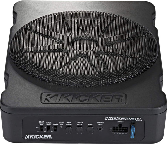 Front. KICKER - Hideaway 10" Compact Powered Subwoofer - Black.