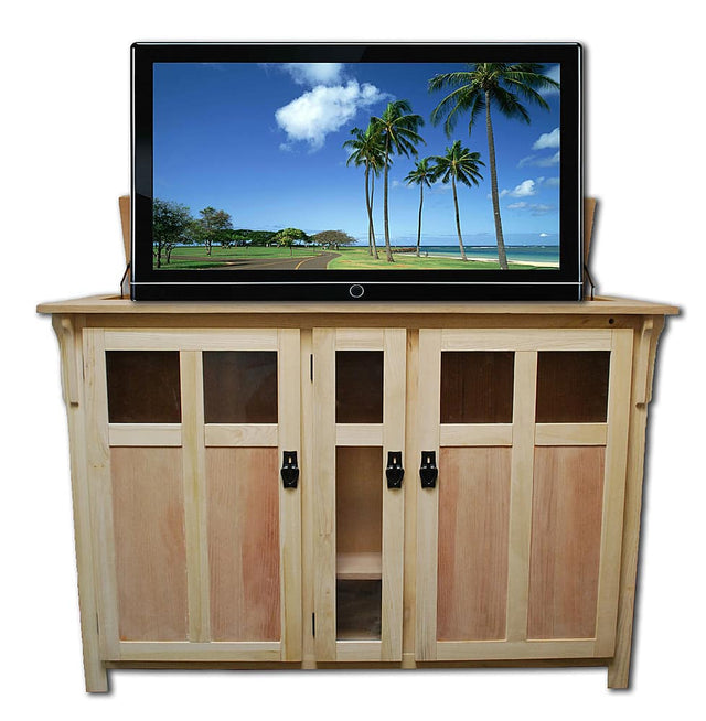 Front. Touchstone Home Products - The Bungalow by Touchstone - Smart Motorized TV Lift Cabinet for Flat Screen TVs up to 60 Inches - Unfinished.