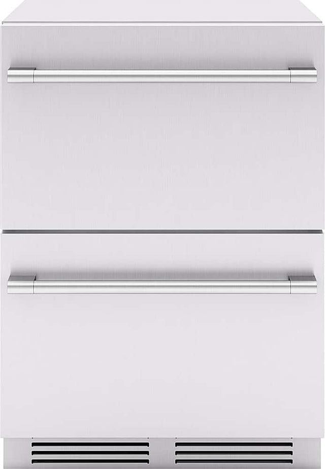 Front. Zephyr - Presrv 5.1 Cu. Ft. Built-In Dual Zone Outdoor Refrigerator Drawers - Stainless Steel.
