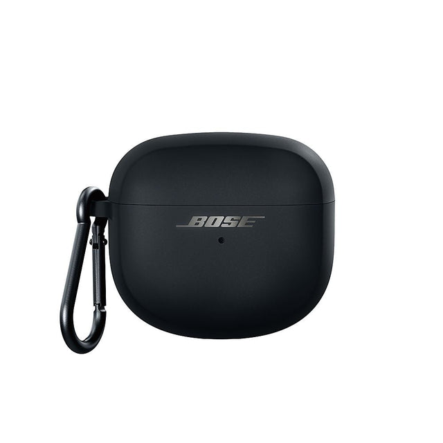 Front. Bose - Wireless Charging Case Cover for Ultra Open Earbuds - Black.