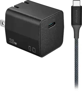 Insignia™ - 25W Compact Wall Charging Kit for USB-C Smartphones, Tablets and More