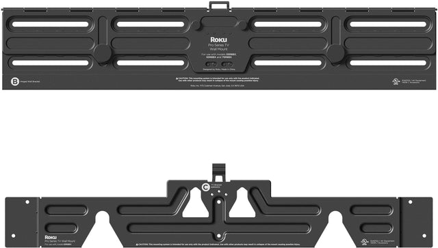 Front. Roku - Wall Mount Kit for 75” Pro Series TV - Ultra-Slim with Minimalist, Flat Design - Hinged Mount for Easy Access to Cables - Black.