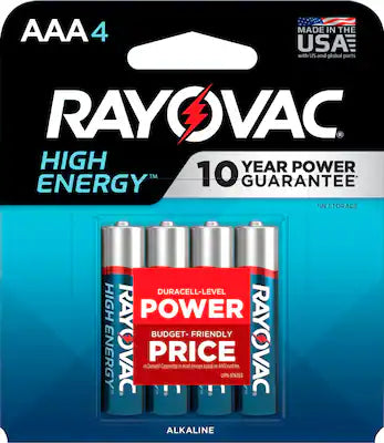 Rayovac - High Energy AAA Batteries (4 Pack), Alkaline Triple A Batteries