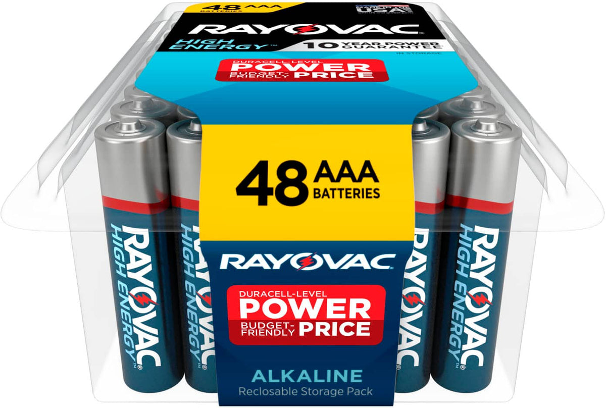 Rayovac - High Energy AAA Batteries (48 Pack), Alkaline Triple A Batteries