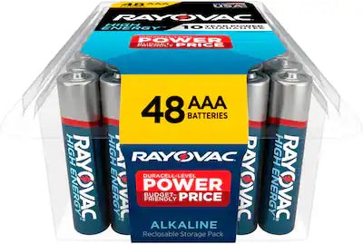 Rayovac - High Energy AAA Batteries (48 Pack), Alkaline Triple A Batteries