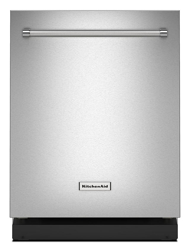 Front. KitchenAid - Top Control Built-In Dishwasher with FreeFlex Fit Third Level Rack, 39 dBA - Stainless Steel.