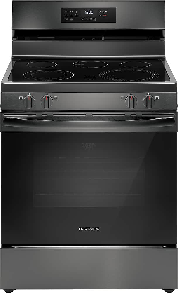 Frigidaire - 30 in. Wide 5 elements 5.3 Cu. Ft. Freestanding Electric Range with Air Fry - Black Stainless Steel