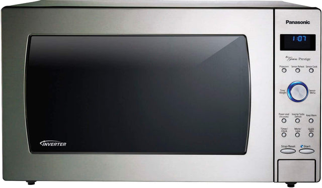 Front. Panasonic - 2.2 Cu. Ft. 1250-Watt Countertop Microwave Oven with Inverter Technology - Stainless steel.