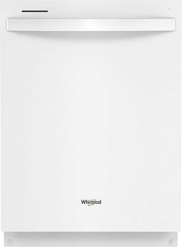 Front. Whirlpool - 24" Top Control Built-In Dishwasher with Stainless Steel Tub, Large Capacity, 3rd Rack, 47 dBA - White.