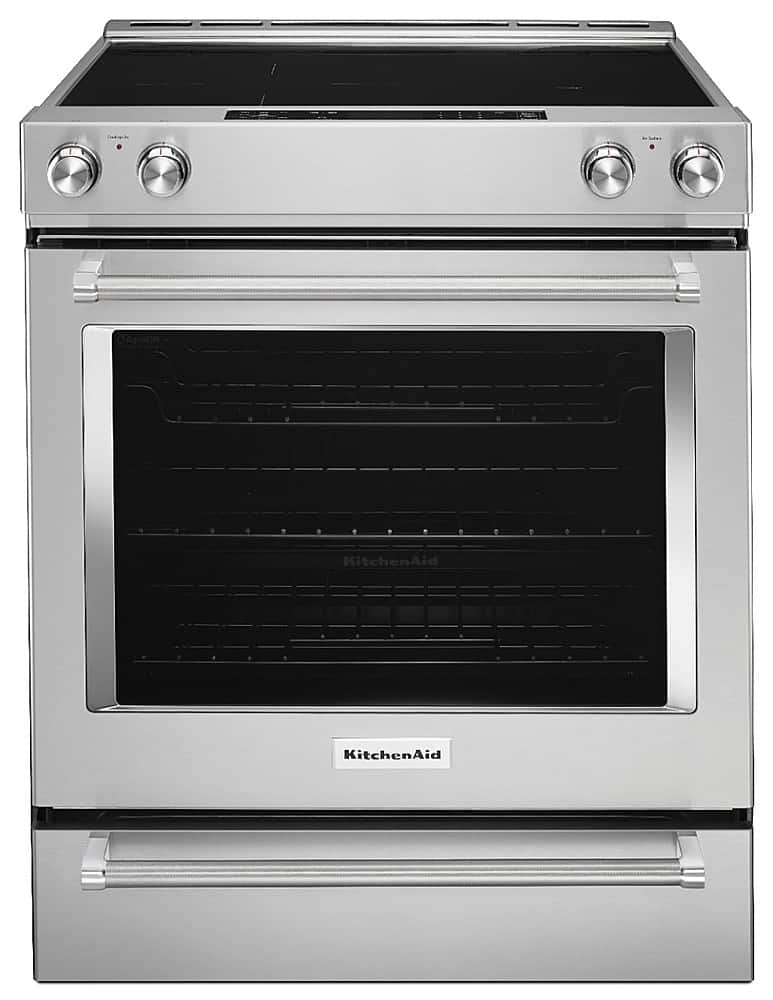 KitchenAid - 7.1 Cu. Ft. Self-Cleaning Slide-In Electric Convection Range - Stainless Steel