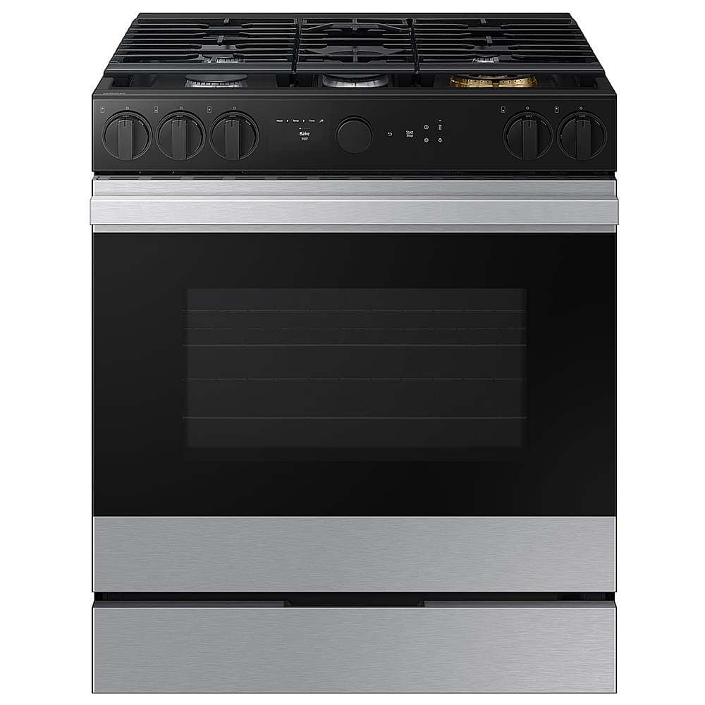 Samsung - OPEN BOX Bespoke 6.0 Cu. Ft. Slide-In Gas Range with Air Sous Vide - Stainless Steel