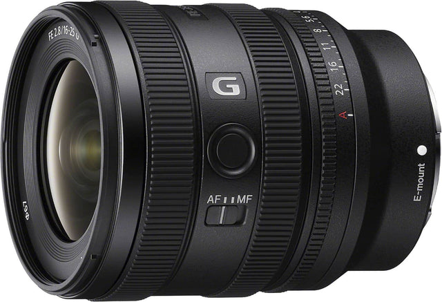 Front. Sony - Sony FE 16-25mm F2.8 G  Wide zoom lens for E-mount Cameras - Black.