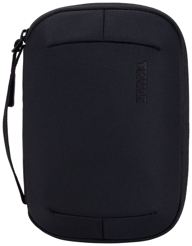 Front. Thule - Terra PowerShuttle - Medium travel case for cords, cables, charger, power banks, AirPods, earbuds, headphones and more - Black.