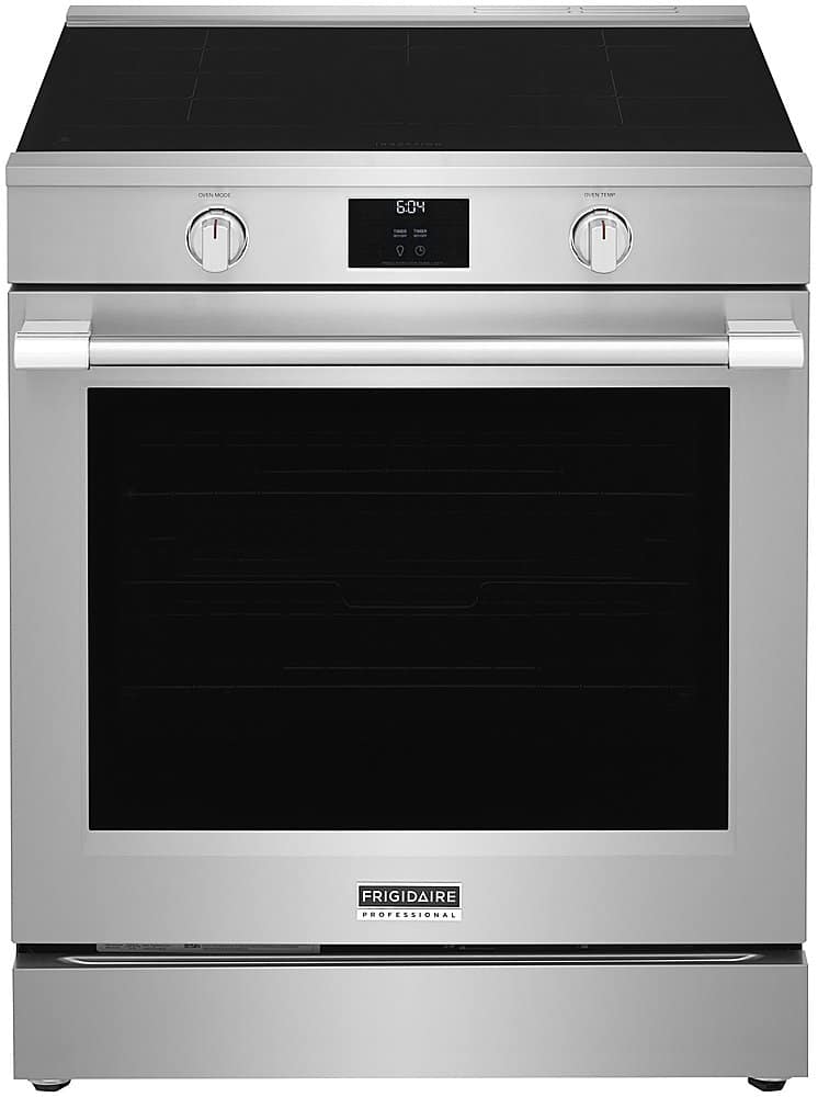 Frigidaire - Professional 30 in. Wide 5 elements 6.2 Cu. Ft Slide-In Induction Range with Total Convection - Stainless Steel