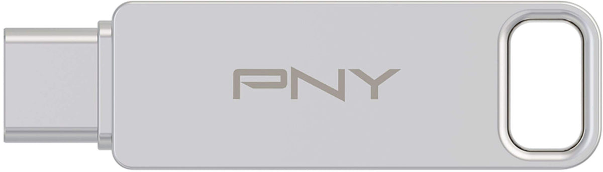 PNY - 64GB DUO LINK USB 3.2 Type-C Dual Flash Drive - Silver