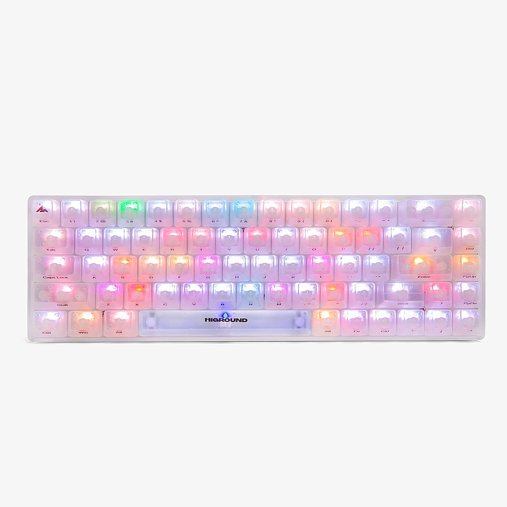 Higround - Basecamp 65 65% Wired Mechanical Lubed Flame Linear Switch Gaming Keyboard with RGB lighting - Opal