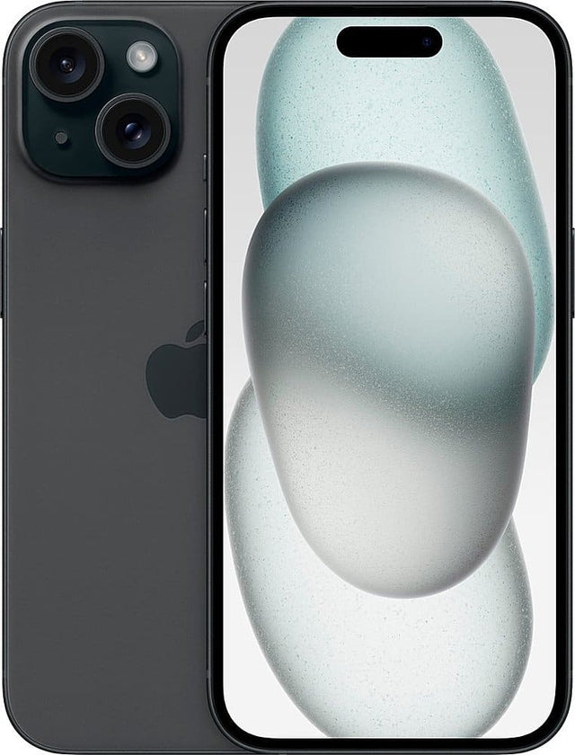 Front. Apple - Pre-Owned iPhone 15 Plus 5G 256GB (Unlocked) - Black.