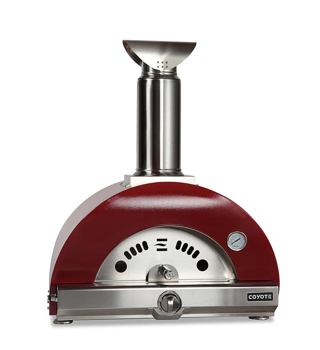 Front. Coyote Outdoor Living - The Coyote OutdoorLiving Multi-Fuel 30" pizza oven - wood/NG - Red.