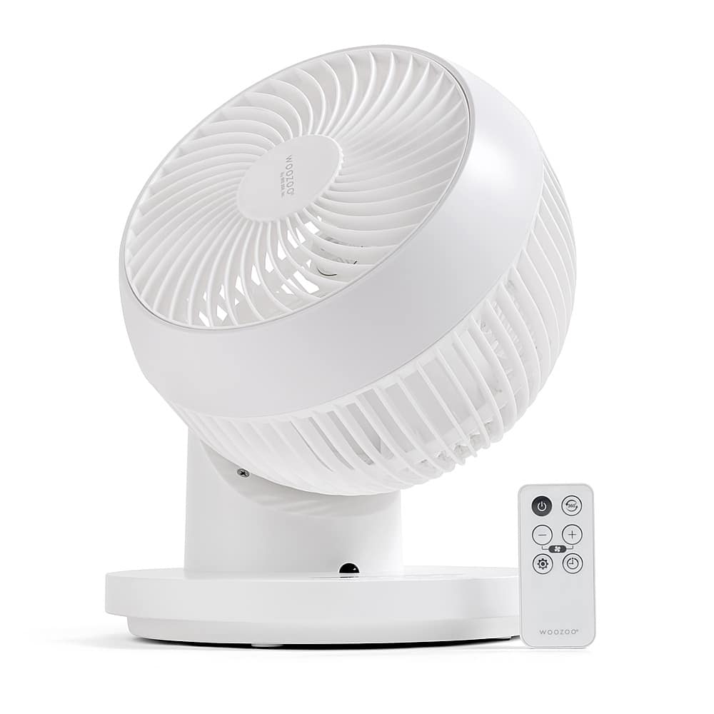 IRIS USA WOOZOO Fan with Remote, 360° Oscillating Fan, Desk Fan - White