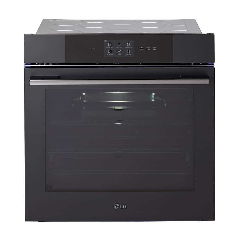 LG - 24" 3 Cu. Ft. Built-In Single Electric True Convection Smart Wall Oven with Steam Sous Vide - Matte Black