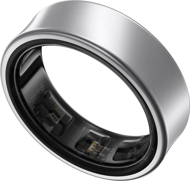 Front. Samsung - Galaxy Ring – Size Before You Buy – Size 12 - Titanium Silver.