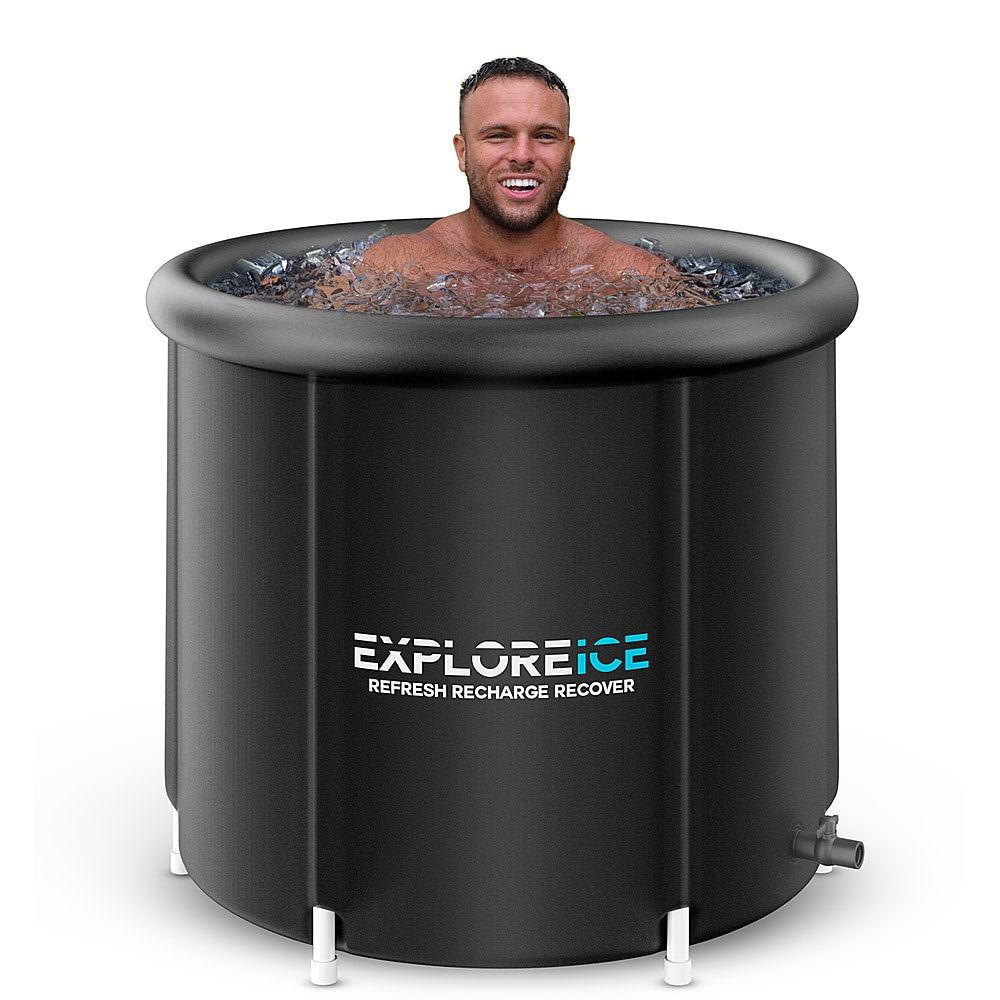 Explore Ice - Extra Large Cold Ice Bath Tub for Athletes, Premium Cold Plunge Tub for Outdoor - Stealth Black