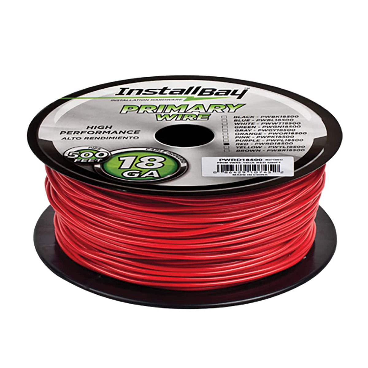 Install Bay - 18-Gauge All-Copper Primary Wire 500 Ft