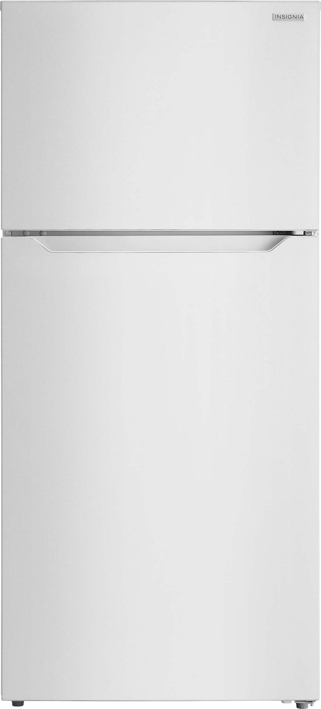 Front. Insignia™ - 28 in. Wide 14.2 Cu. Ft. Top-Freezer Refrigerator with ENERGY STAR Certification - White.