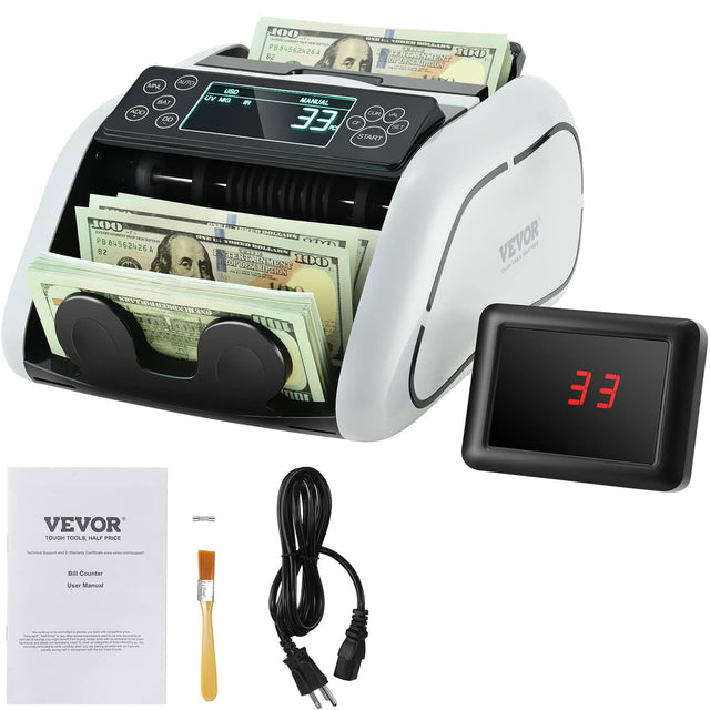 100 - co.cd LAGS P P84562426A EEOP 82 TEREAISHES 10D PS Ser say AnE AUTO UIRD BAT UV MG MANUAL F A0D CAP 00 33 PCT Q SET THATE OOL P - - PD - u2 84562426 A FL BLES S BLLIS A.S OT SSTa CIN SOLLSUN TERTAIN MESRLT 10D O1O-CRE YODK VEVOR - ART - m SWYT DN TVE TX Tm EE VEVOR Ton TOOLS ALF PRICE | - - manety - I - B.n Counter User Manual

VEVOR  
TOUGH TOOLS, HALF PRICE  
Technical Report and Warranty Certificate were enclosed.  
Bill Counter  
User Manual  

VEVOR  
TOUGH TOOLS, HALF PRICE  
Technical Report and
