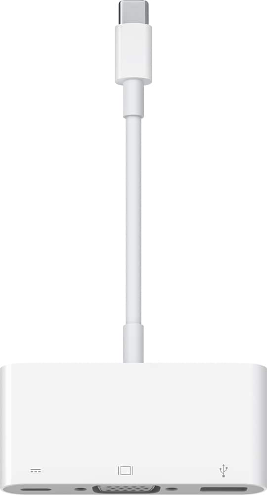 Front. Apple - USB-C VGA Multiport Adapter - White.