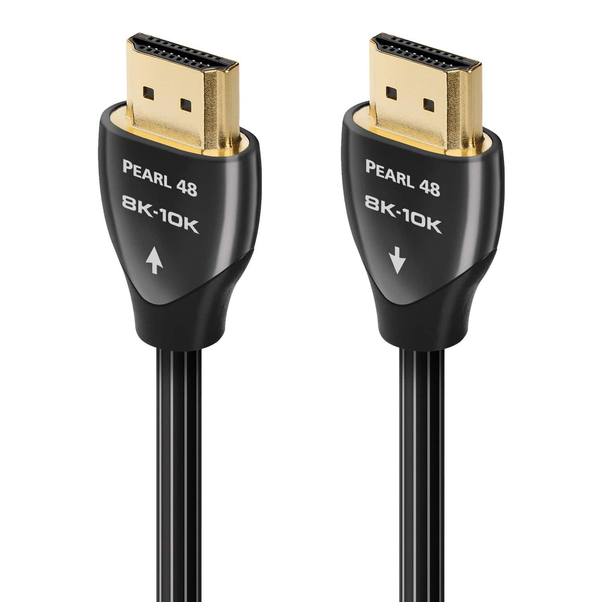 AudioQuest - Pearl 48 4.9' 4K-8K-10K 48Gbps In-Wall Rated HDMI Cable - Black with White Stripes