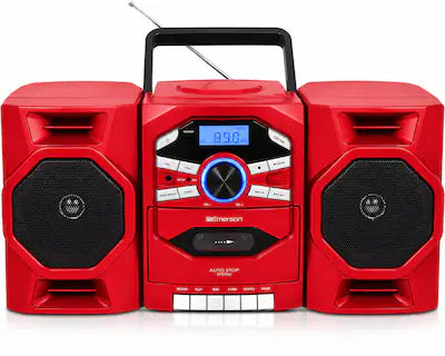 Emerson - Portable CD Player Boombox with Cassette Player, AM/FM Radio, MP3 AUX Input, Detachable Speakers (EPB-4000