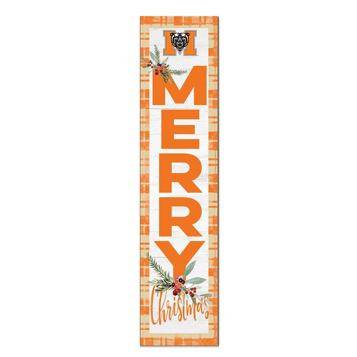 Jardine - Mercer Bears 12'' x 48'' Outdoor Merry Christmas Leaner - White