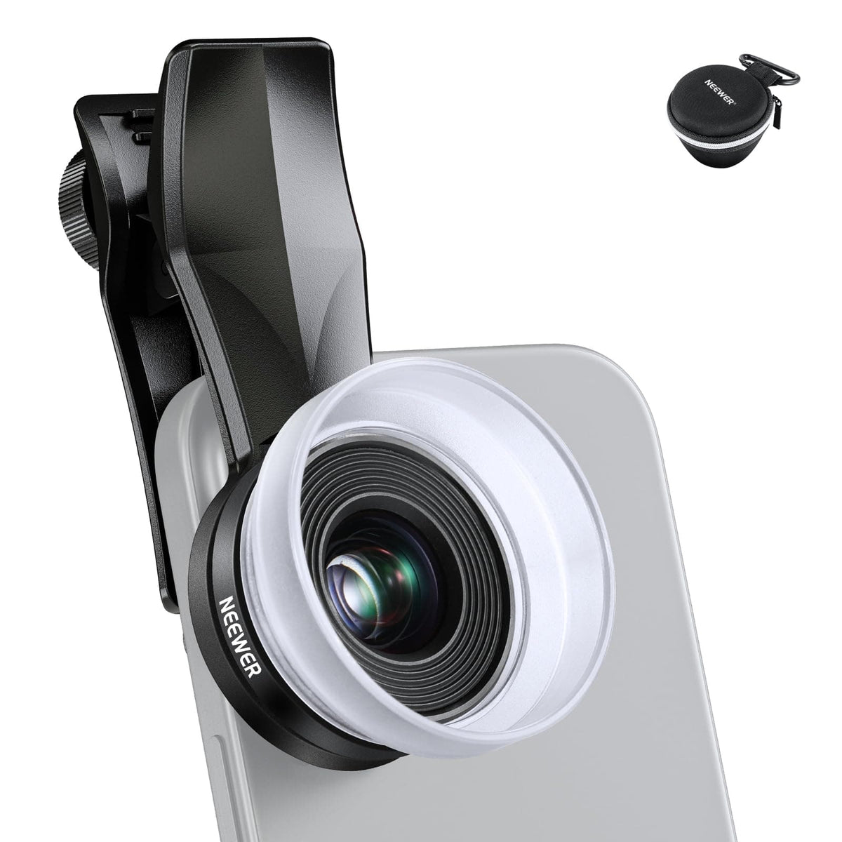 Neewer - 10X Macro Lens for 17mm Thread Clip, w/ Detachable Diffuser Hood, LS-28 PRO - Black