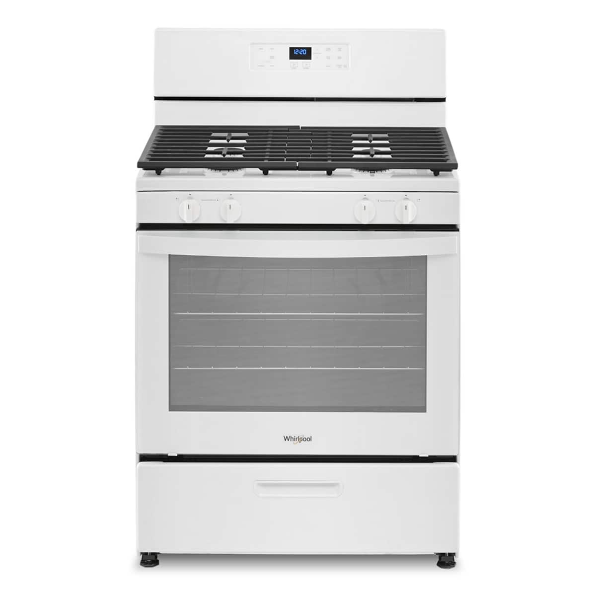 Whirlpool - 30 in. Wide 4 burners 5.1 cu. ft. Freestanding Gas Range with Broiler Drawer - White