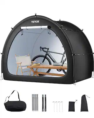 VEVOR - 4 to 5 Bikes, Outdoor Spacious Bike Storage Tent with Ventilated Window, Waterproof Fan-Shaped Bike Tent
