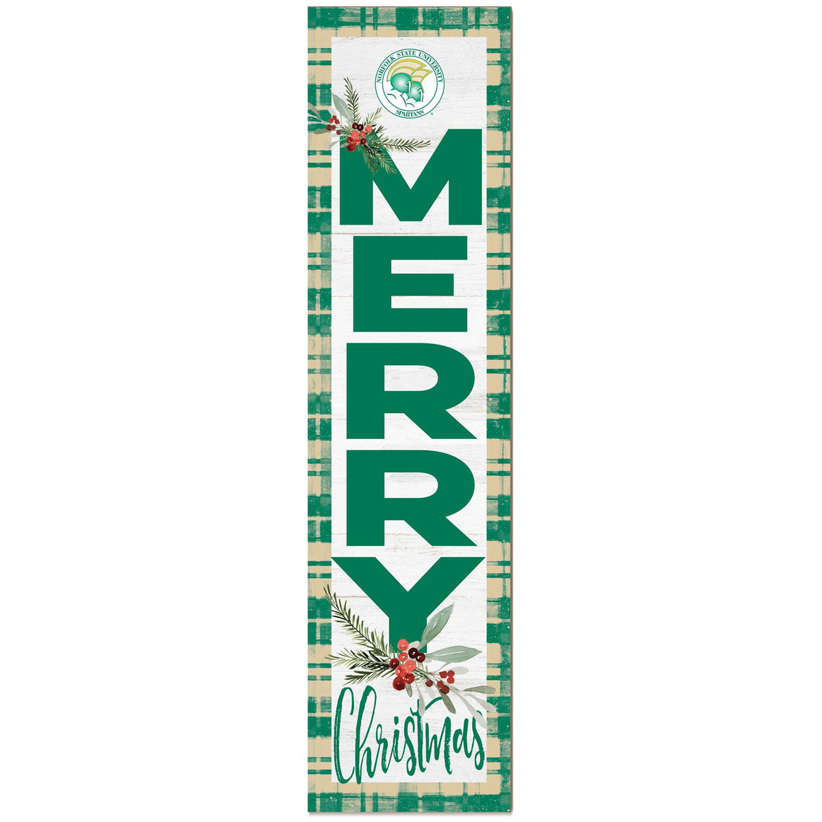 Jardine - Norfolk State Spartans 12'' x 48'' Outdoor Christmas Leaner - White