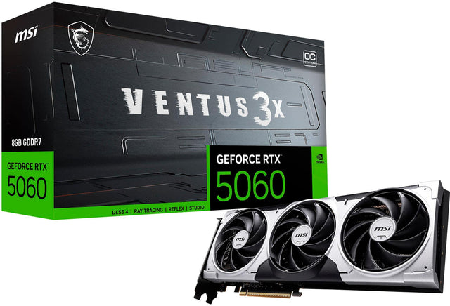 MSI OC EDITION 8GB GDDR7 GEFORCE RTX 5060 VENTUS 3X GEFORCE RTX 5060 TRACING | REFLEX I STUDIO DLSS 4 | RAY TRACING