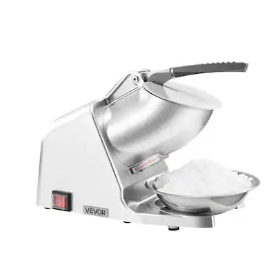 VEVOR - Ice Crusher Machine, 286lbs Per Hour Electric 4 Blades Snow Cone Maker, Stainless Steel Shaved Ice Machine