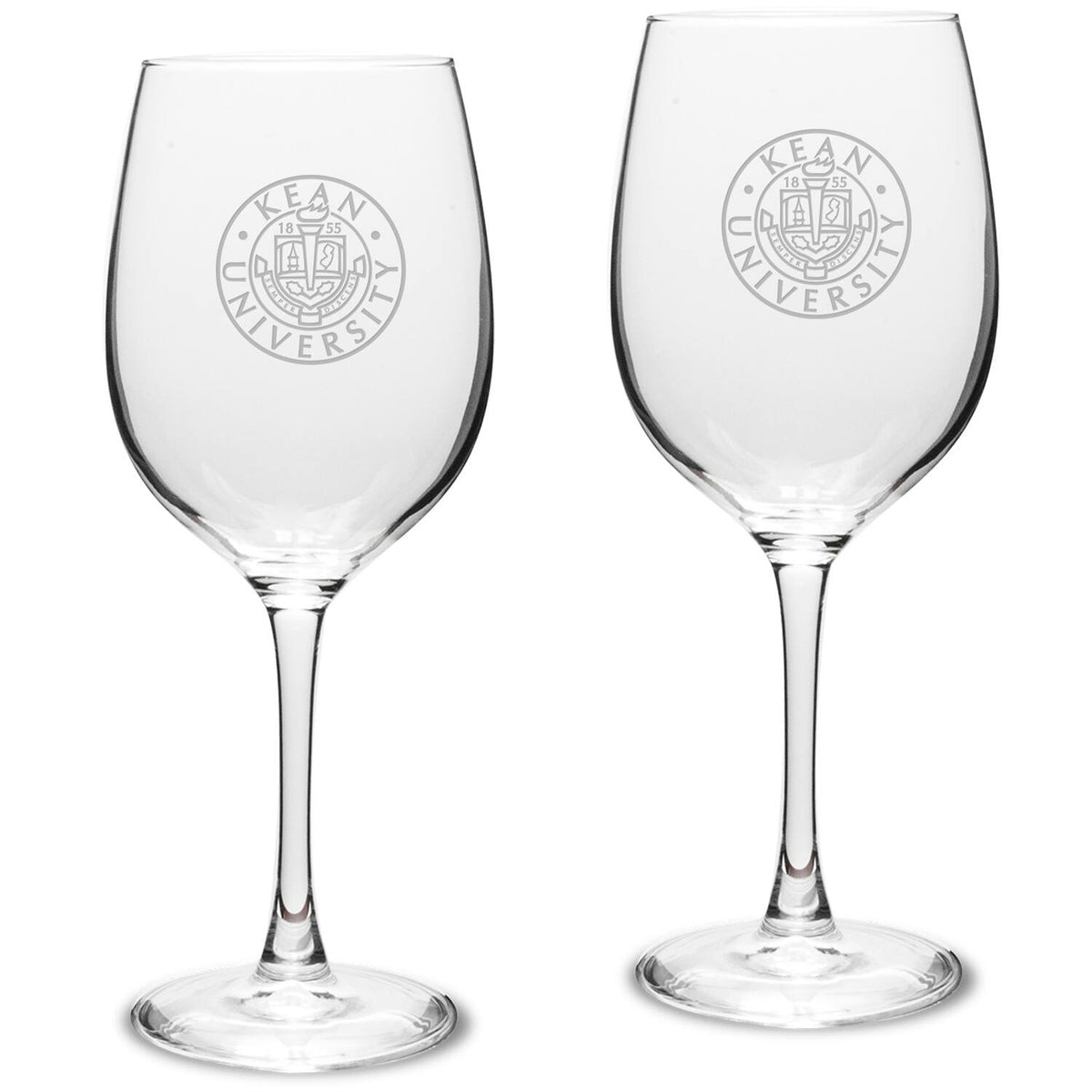 Jardine - Kean University Cougars 16oz. 2-Piece Traditional White Wine Glass Set - Multicolor