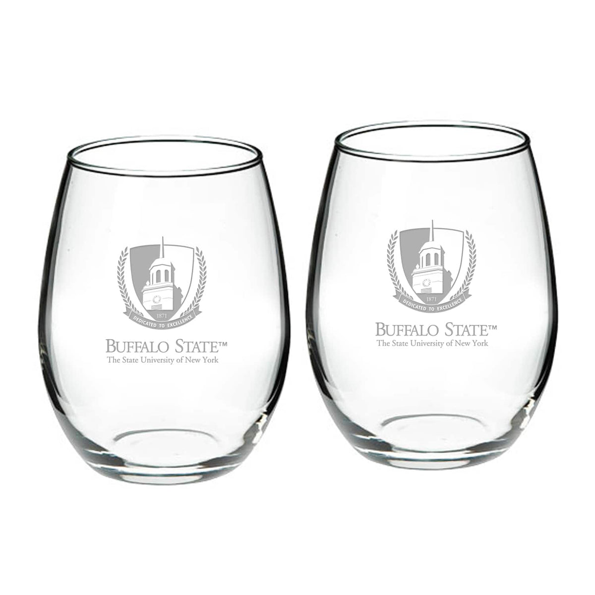 Jardine - Buffalo State Bengals 21oz. 2-Piece Stemless Wine Glass Set - Multicolor