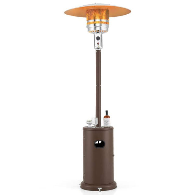 Front. Mondawe - 50000 BTU Propane Patio Heater with Round Table Design - Brown.