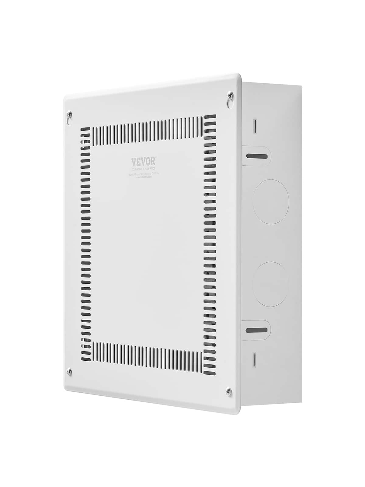 VEVOR - Structured Media Enclosure, 14-Inch, Recessed in-Wall Media Box with Cover, Wall-Mount Cable Management Box Kit - White