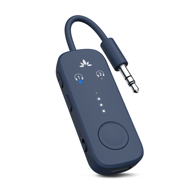 Front. Avantree - Relay - Airplane Bluetooth 5.3 Adapter with Qualcomm aptX Adaptive, Supports 2 AirPods or Headphones.